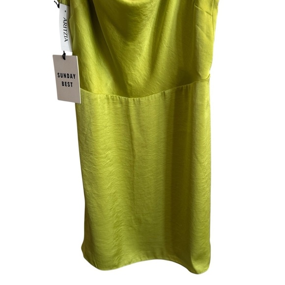 NWT Aritzia Sunday Best Spencer Satin Mini Dress, Pear Green, Size S - Picture 5 of 11